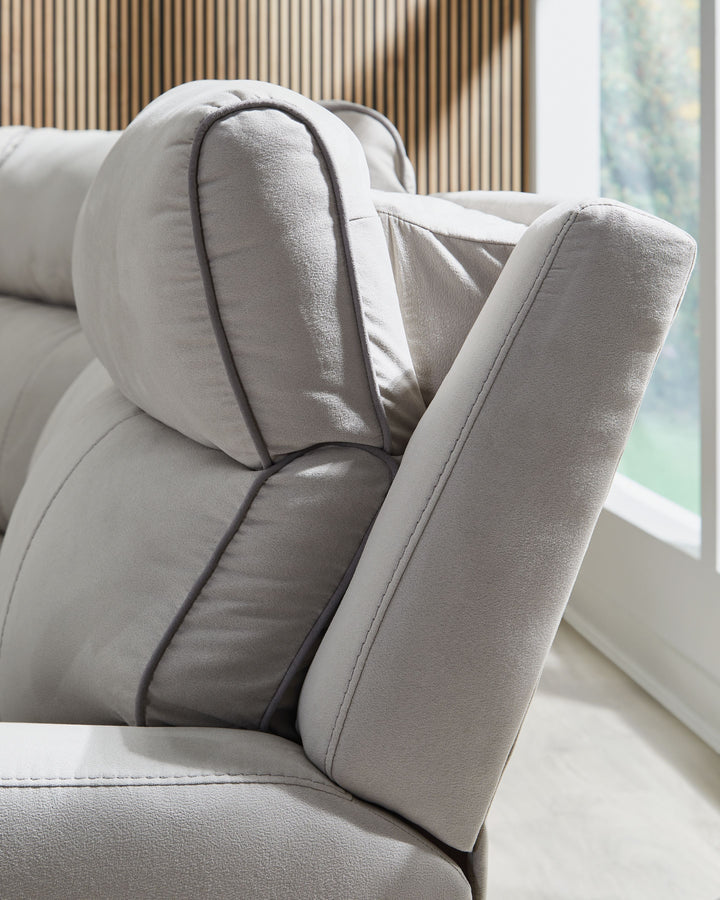 Social Pointe - 6-Piece Power Reclining Sectional - Pearl / Ash by Ashley Furniture product image