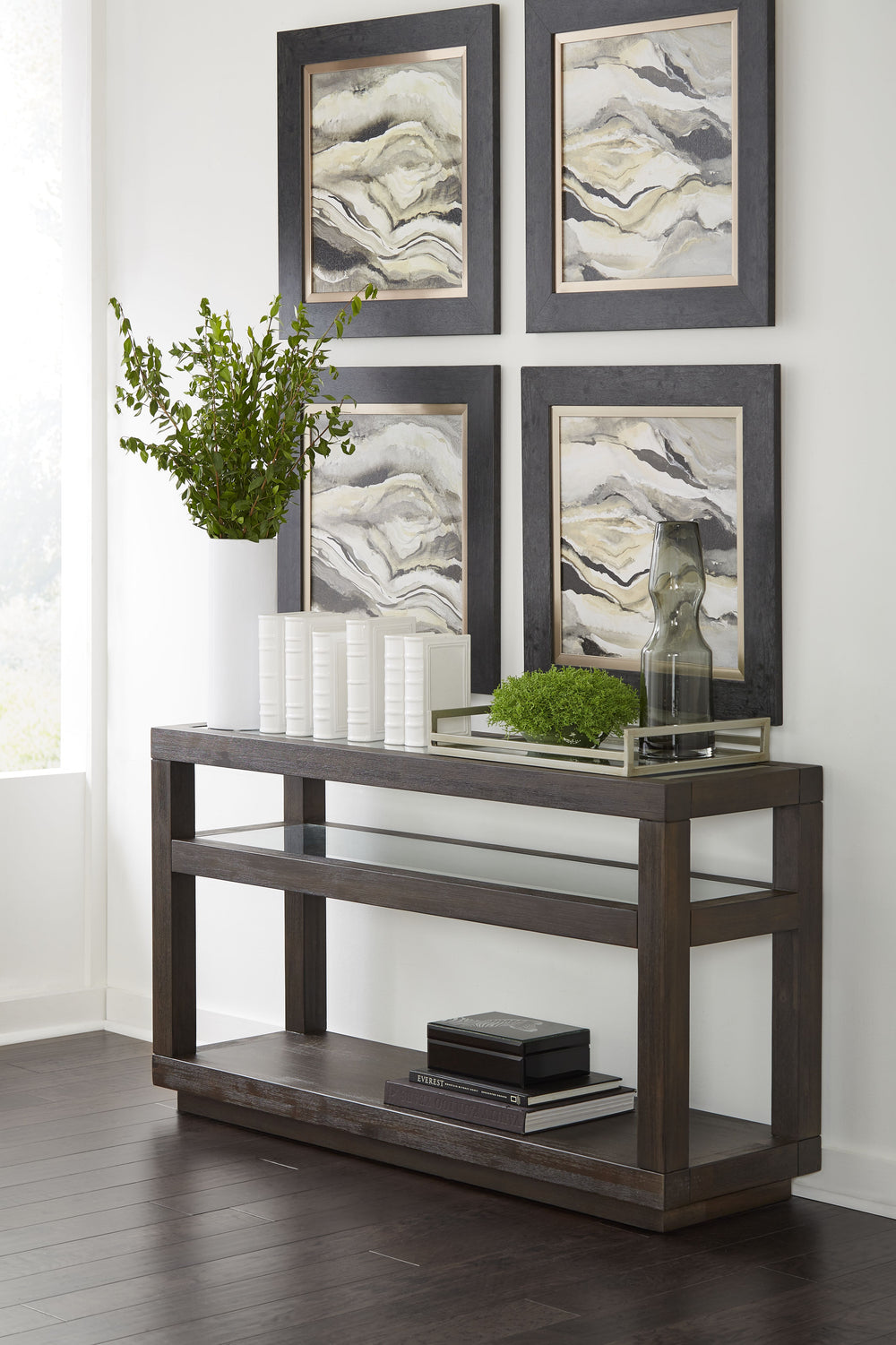 Modus Furniture Azu523 Oxford Oxford Console Table In Basalt Grey