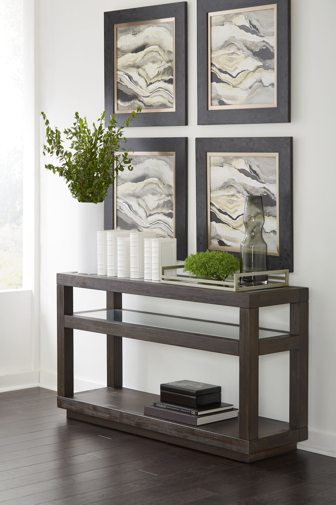 Modus Furniture Azu523 Oxford Oxford Console Table In Basalt Grey