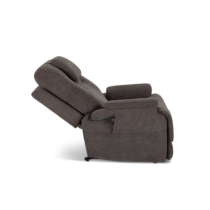 Zecliner Model 2+ Fabric Power Lift Sleep Recliner with Power Headrest, Lumbar, Heat &amp; Massage in Umber