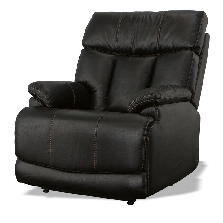 Clive Fabric Power Recliner with Power Headrest &amp; Lumbar in Peppercorn