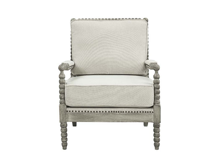 Saraid - Accent Chair - Beige Linen & Gray Oak