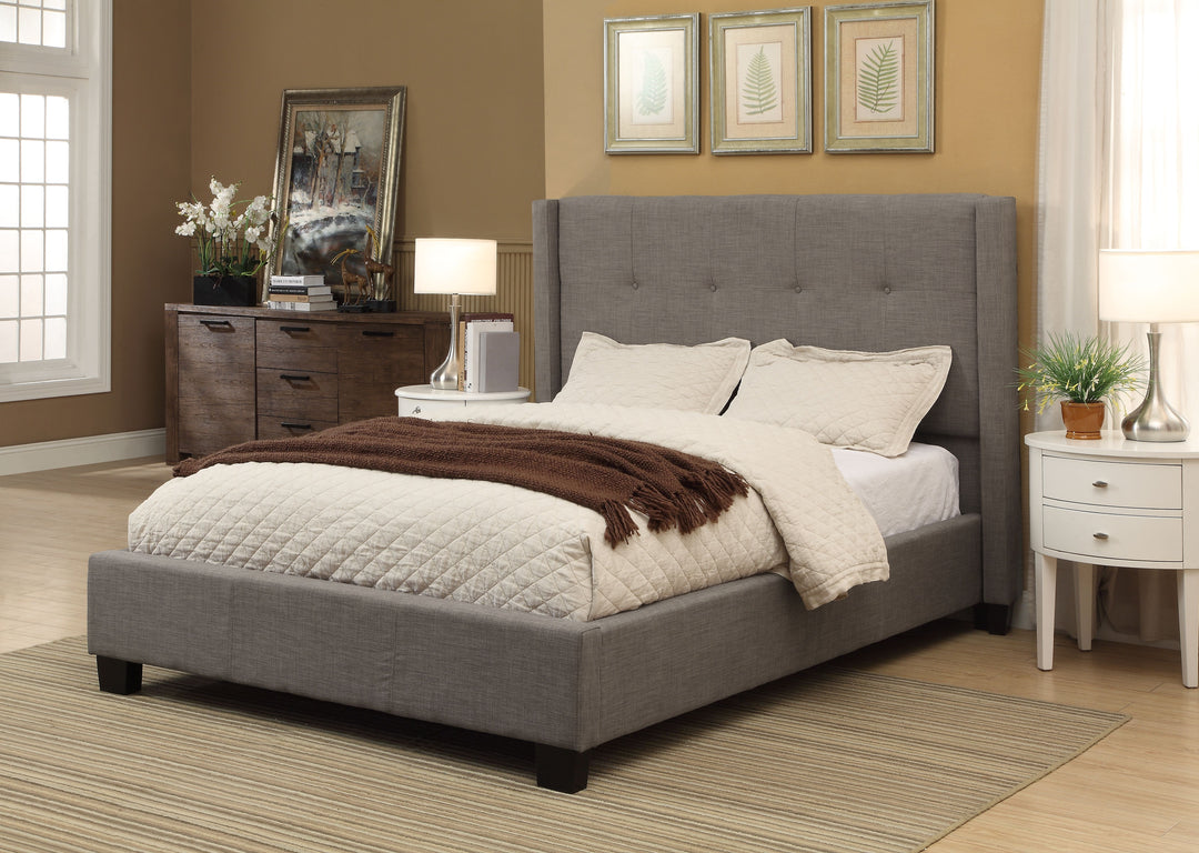Modus Furniture 3Zh3D57 Madeleine Wingback Upholstered Platform Storage Bed