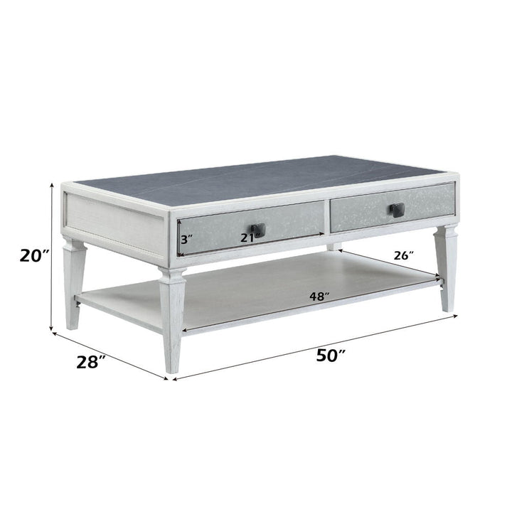 Katia - Coffee Table - Rustic Gray & Weathered White