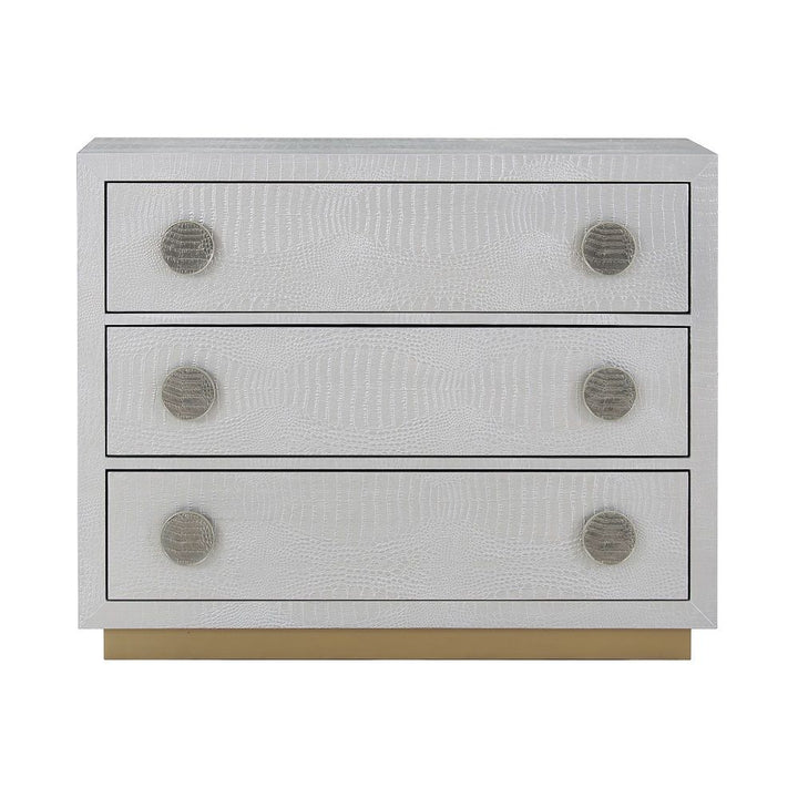 Anpu - Console Cabinet - Silver Faux Crocodile Skin