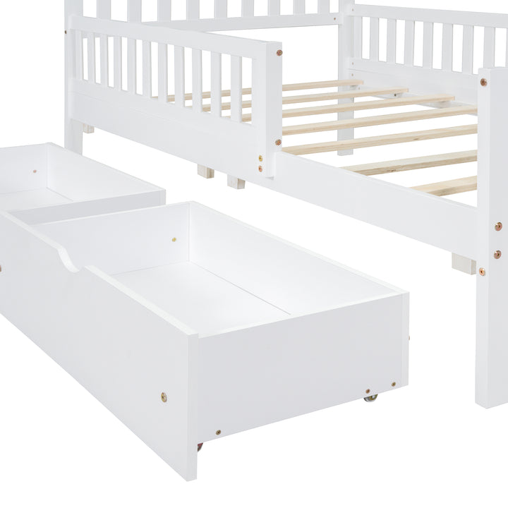 twin-size-wood-platform-bed-with-guardrails-and-two-storage-drawers-in-white
