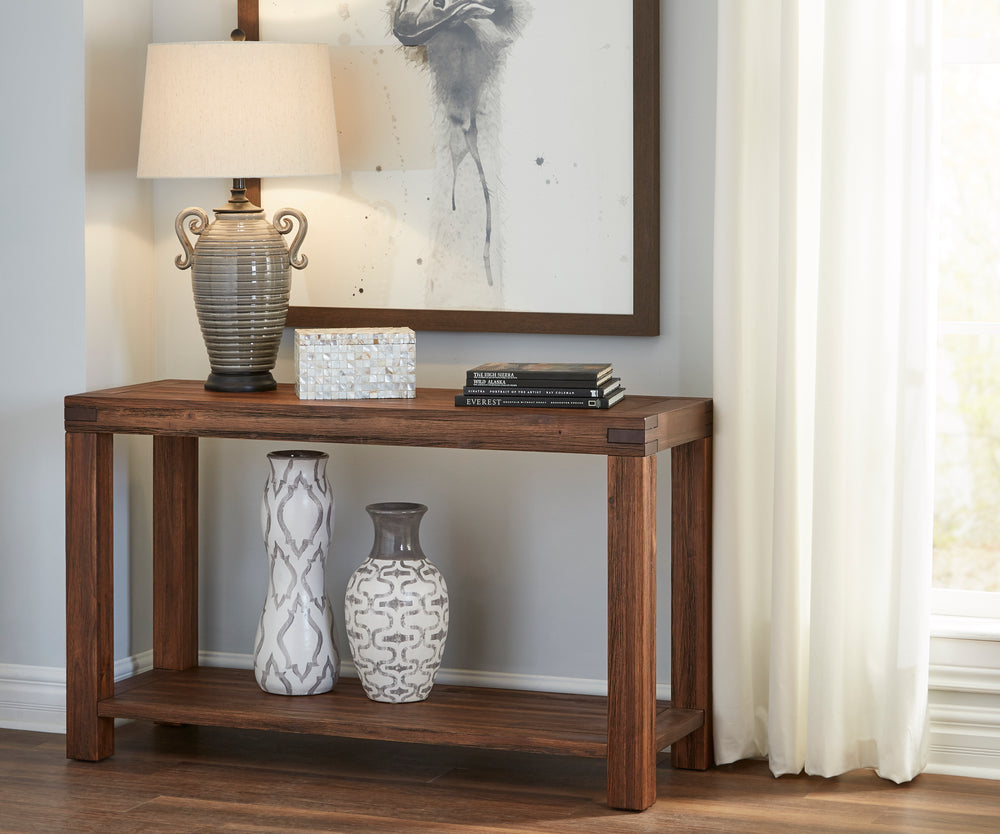Modus Furniture 3F4123 Meadow Solid Wood Console Table In Brick Brown