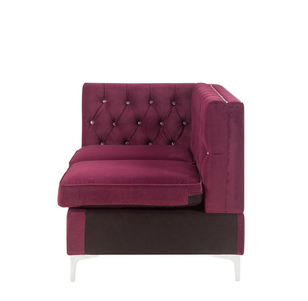 jaszira-modular-armless-loveseat-with-2-pillows-burgundy-velvet