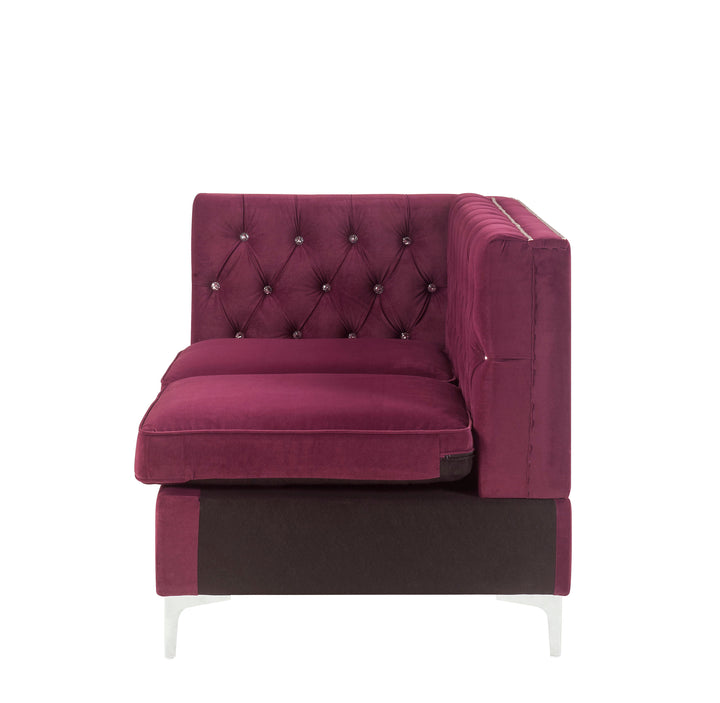 jaszira-modular-armless-loveseat-with-2-pillows-burgundy-velvet