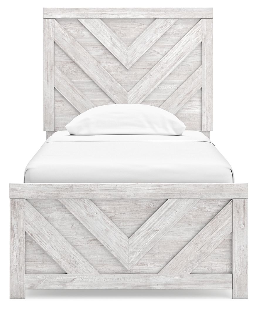 Cayboni - Twin Panel Bed - Whitewash by Ashley Furniture product image