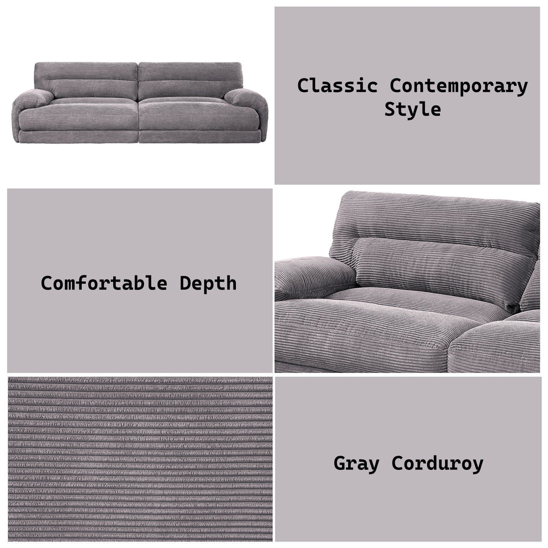 Cadenza - Corduroy Loveseat - Gray