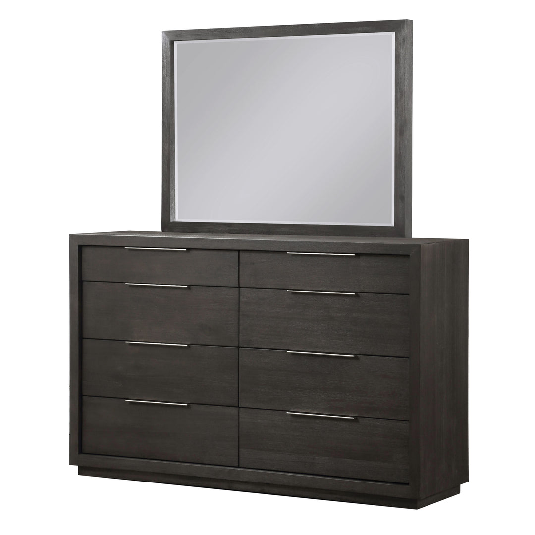 Modus Furniture Azu582A Oxford Eight Drawer Dresser In Basalt Grey 2024