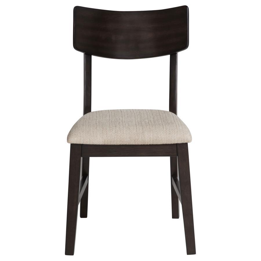 Catley - 5 Piece Round Drop Leaf Dining Table Set - Dark Coffee