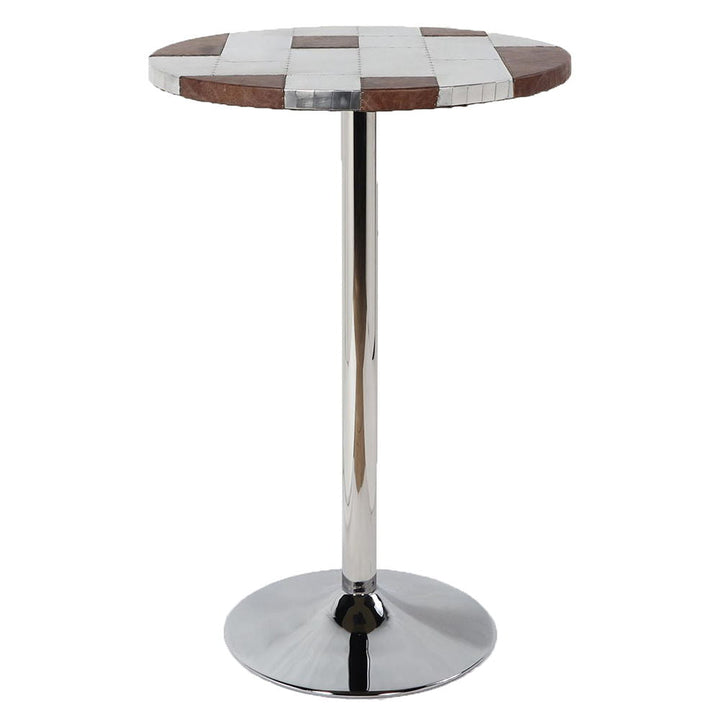 Brancaster - Bar Table - Retro Brown Top Grain Leather & Aluminum