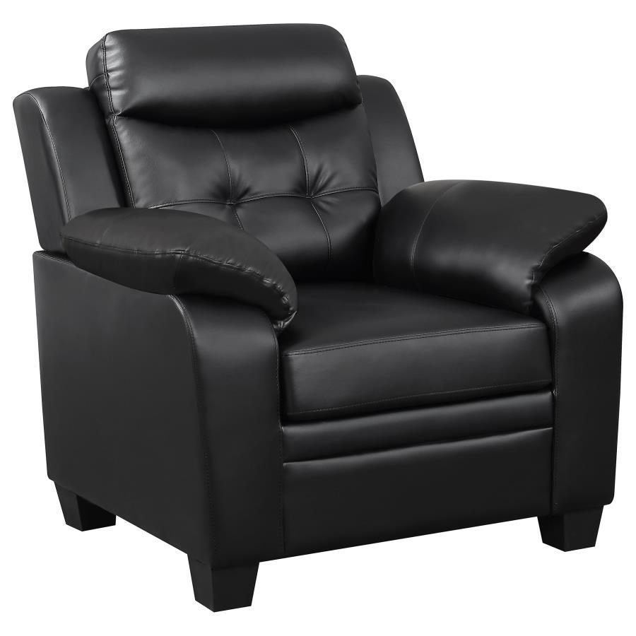 Coaster Furniture Finley - Upholstered Padded Arm Tufted Accent Chair - Black