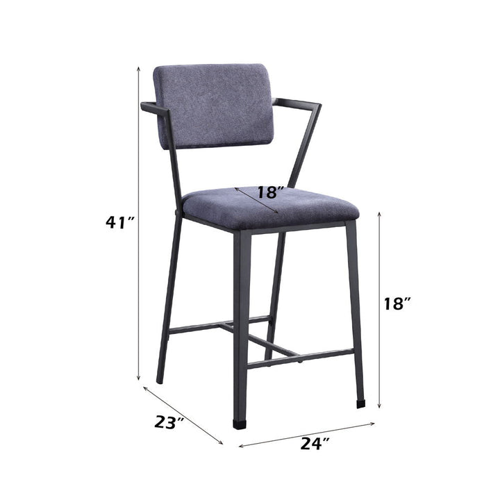 Cargo - Counter Height Chair Set of 2) - Gray Fabric & Gunmetal