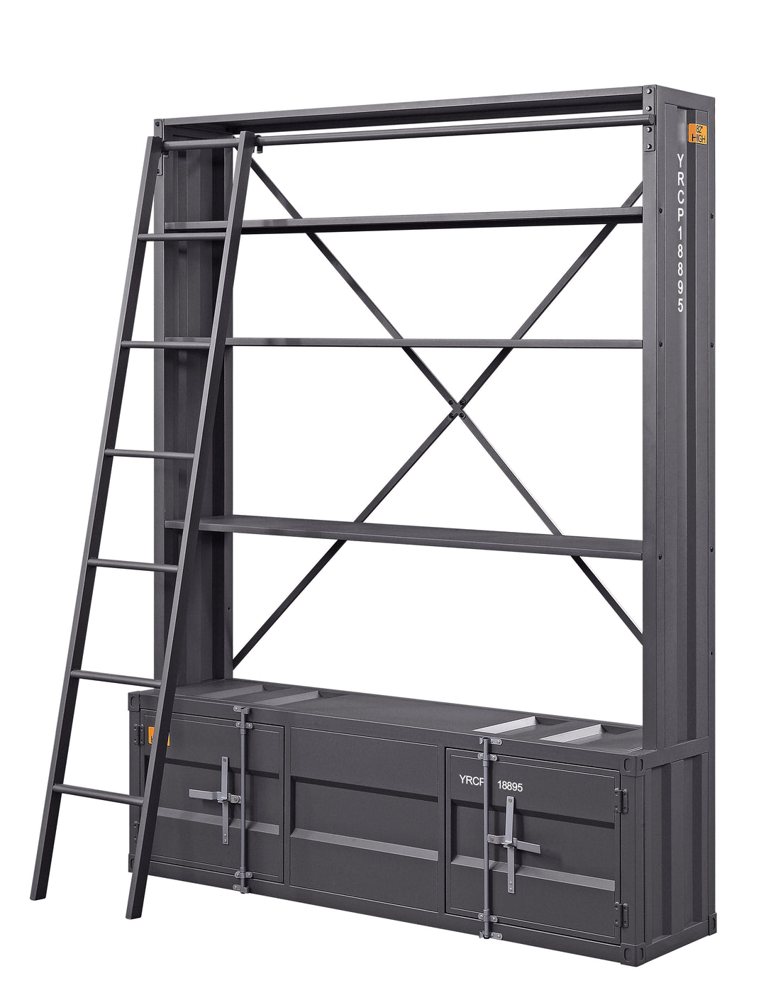 Cargo - Bookcase With Ladder - Gunmetal