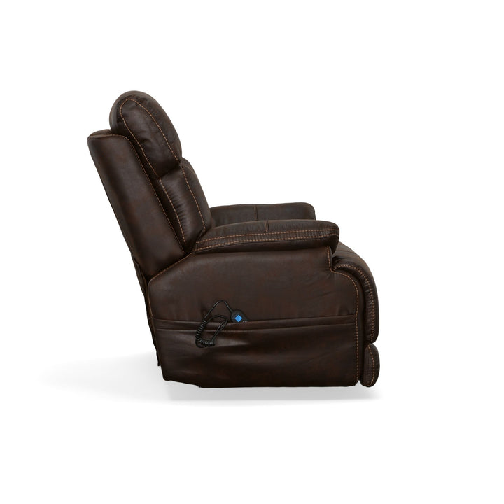 Clive Fabric Power Recliner with Power Headrest &amp; Lumbar in Clove