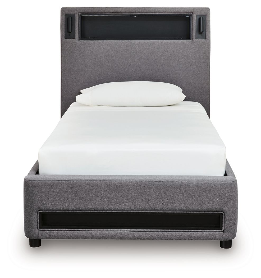 Verishaw - Twin Upholstered Bed - Gray by Ashley Furniture product image
