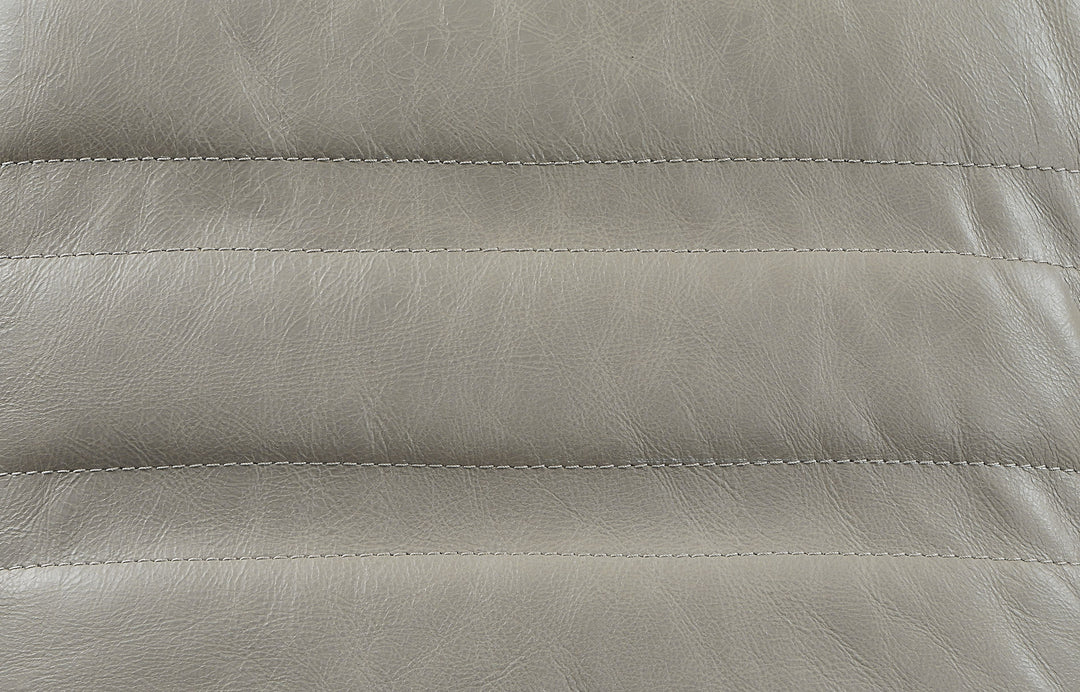 Piran - Twilight Top Grain Leather Accent Chair And Ottoman With Swivel - Gray