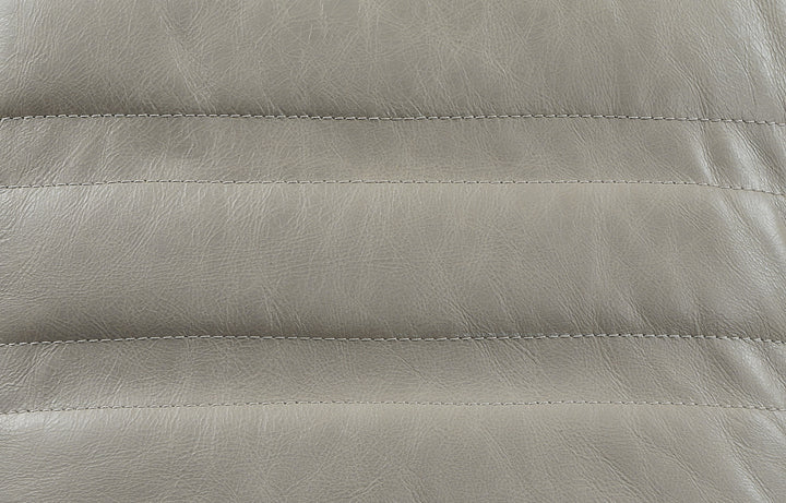 Piran - Twilight Top Grain Leather Accent Chair And Ottoman With Swivel - Gray