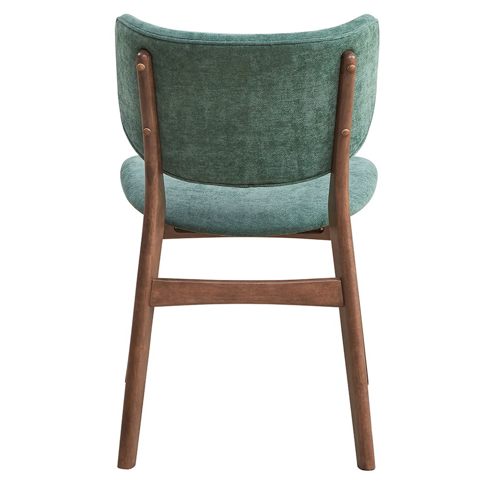 Bevis - Side Chair Set of 2) - Green Fabric & Walnut