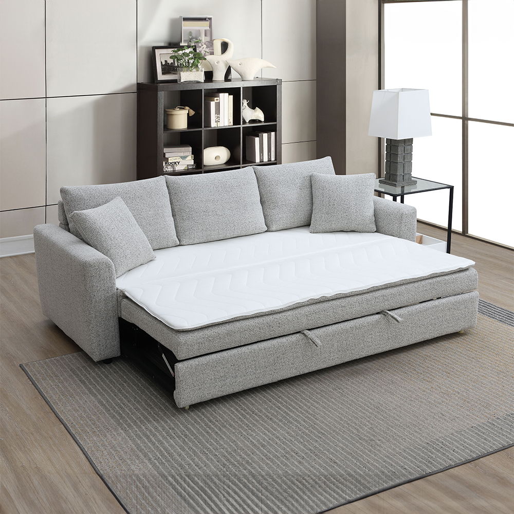 Connie - Sofa With Sleeper - Gray Boucle