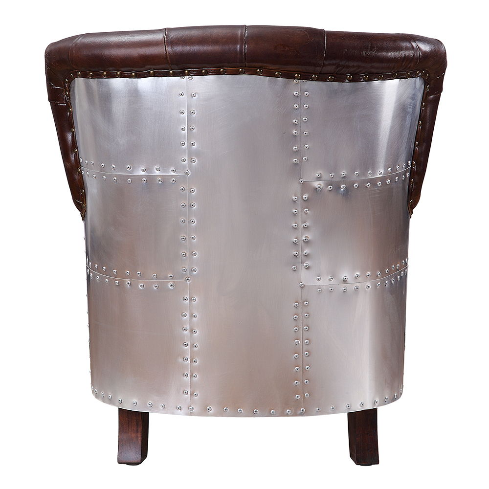 Brancaster - Accent Chair - Vintage Brown & Aluminum