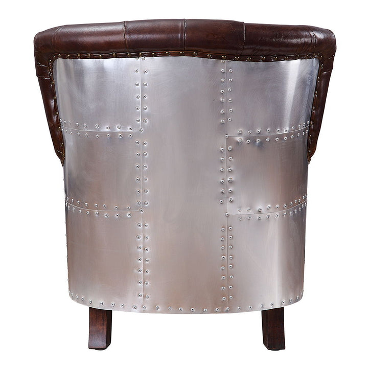 Brancaster - Accent Chair - Vintage Brown & Aluminum
