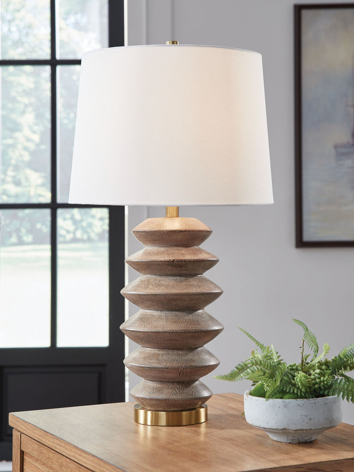 Jyllyard - Poly Table Lamp - Brown / Gold Finish