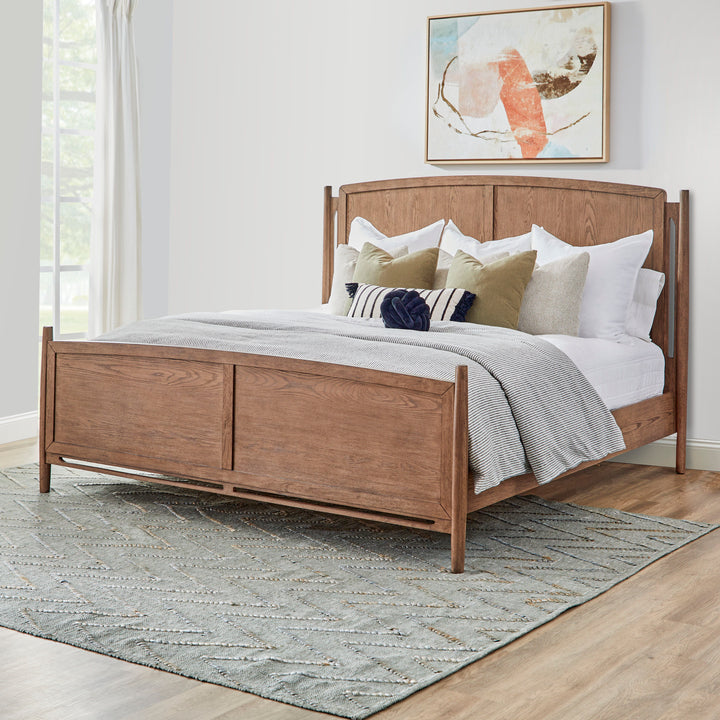 Verona  King Panel Bed  Light Brown