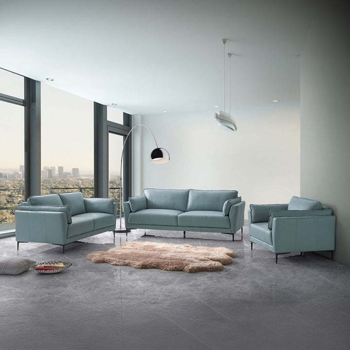 mesut-loveseat-sage-green-top-grain-leather-black