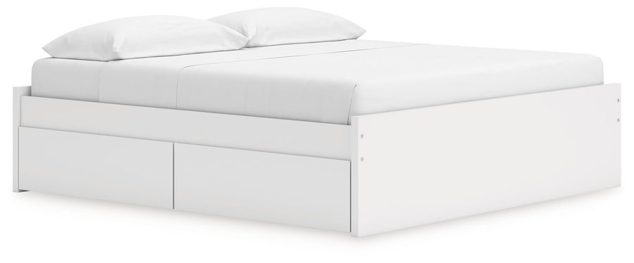 Onita - King Platform Bed With 2 Side Storage - White by Ashley Furniture product image