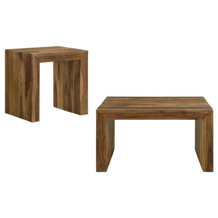 Coaster Furniture Odilia - 2 Piece Solid Wood Coffee And End Table Set - Auburn