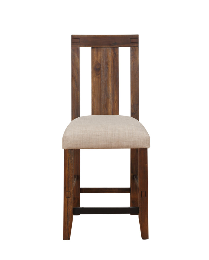 Modus Furniture 3F4170 Meadow Solid Wood Upholstered Kitchen Counter Stool In Brick Brown