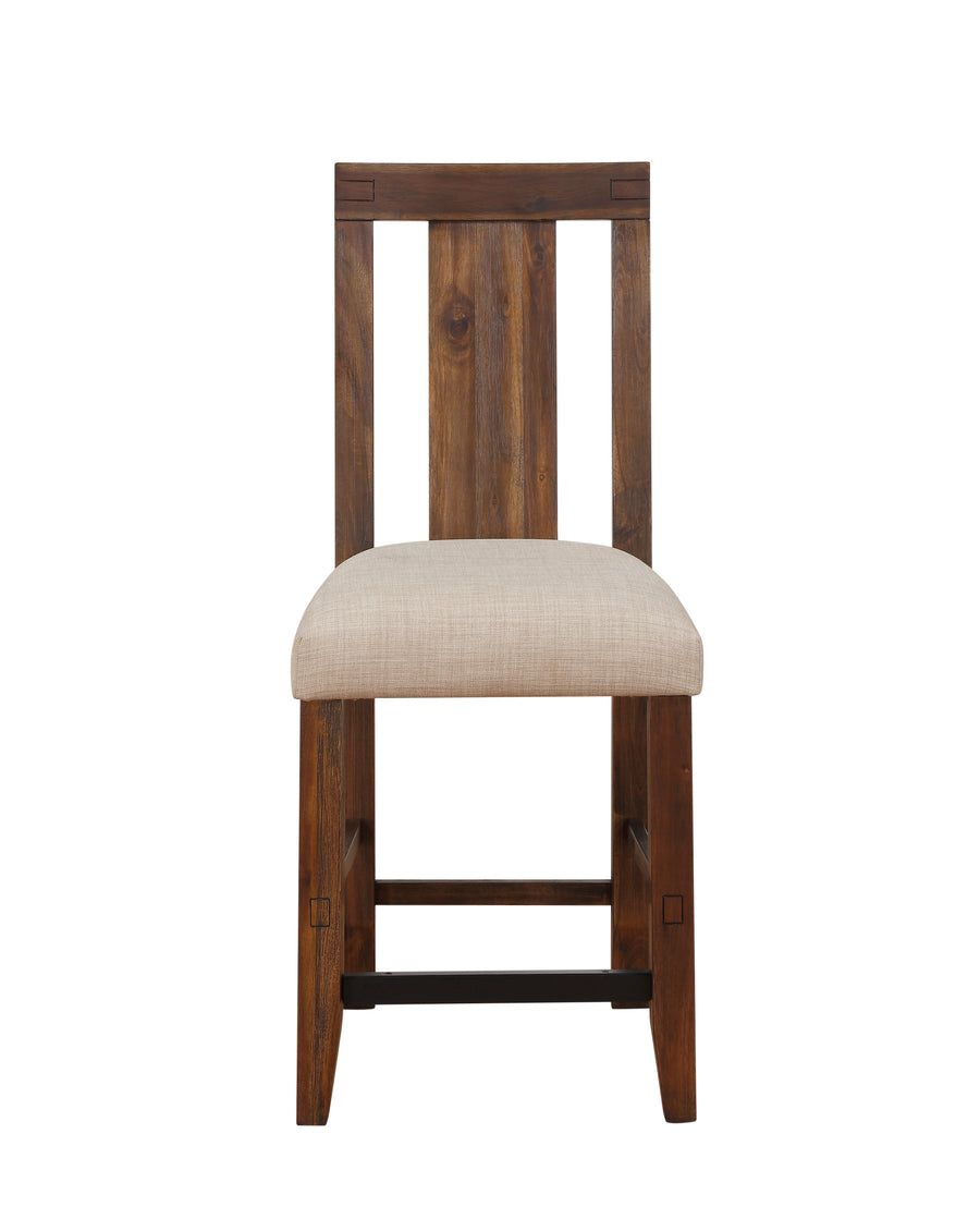 Modus Furniture 3F4170 Meadow Solid Wood Upholstered Kitchen Counter Stool In Brick Brown