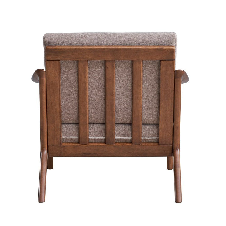 Lide - Accent Chair - Light Brown Fabric & Brown