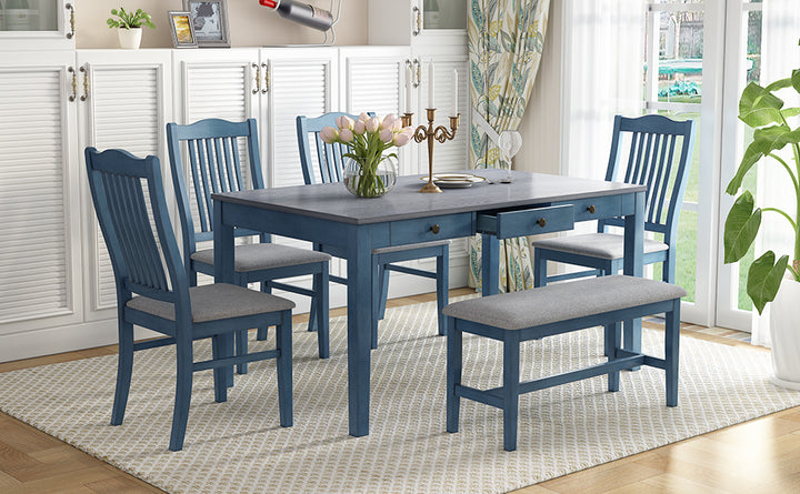 compact-6-piece-dining-set-with-4-chairs-bench-storage-drawer-walnut-buttermilk