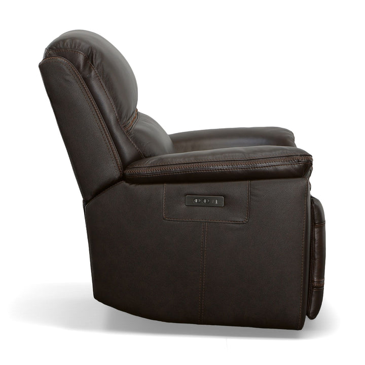 Jackson Leather Power Recliner with Power Headrest in Dark Brown