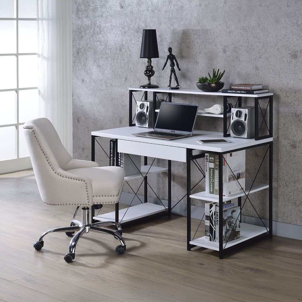 Amiel - Writing Desk - White & Black