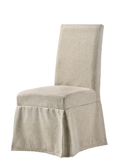 Faustine - 40" Side Chair Set of 2) - Tan Fabric & Salvaged Light Oak