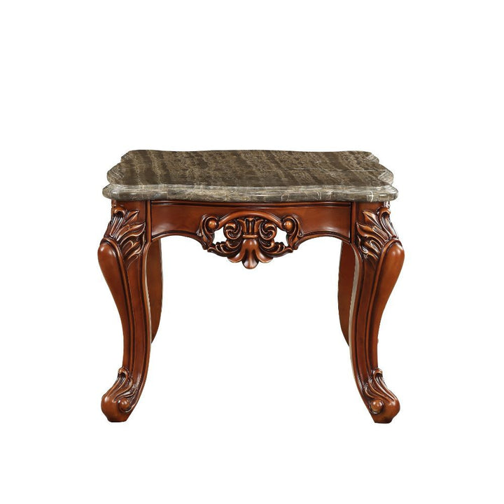 Eustoma - End Table - Marble Top & Walnut