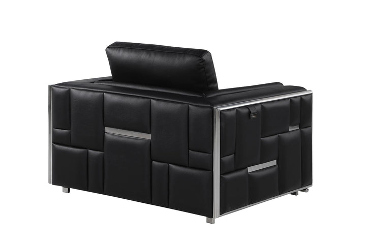 DivanItalia 1130 Chair in Top-Grain Italian Leather - Black