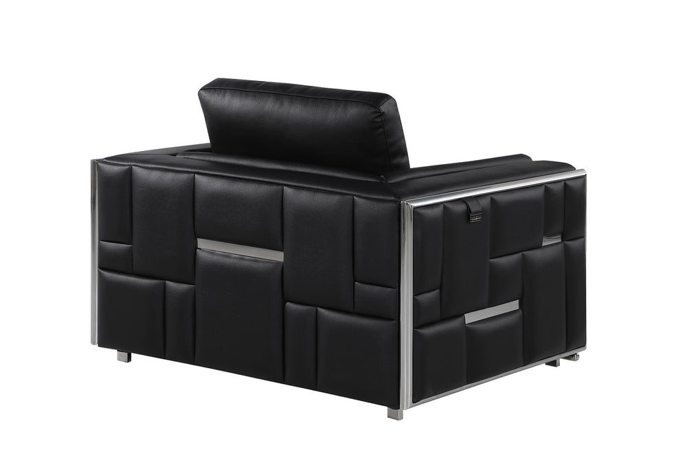 DivanItalia 1130 Chair in Top-Grain Italian Leather - Black