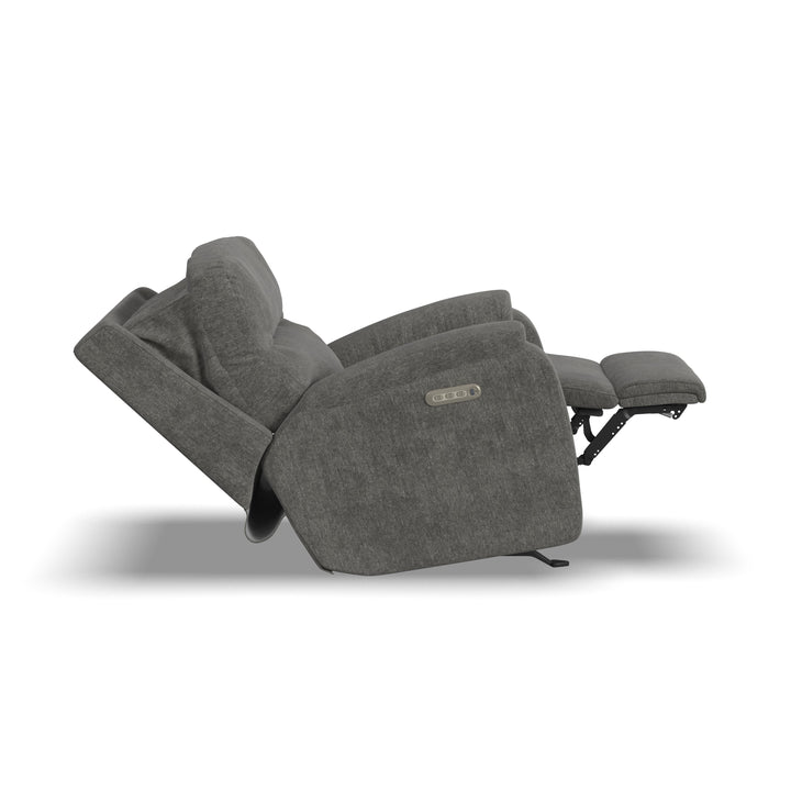 Penn Power Rocking Recliner With Power Headrest &amp; Lumbar Dark Gray