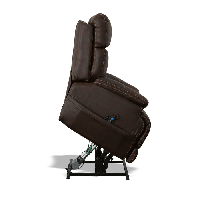 Clive Fabric Power Lift Recliner with Power Headrest &amp; Lumbar in Clove