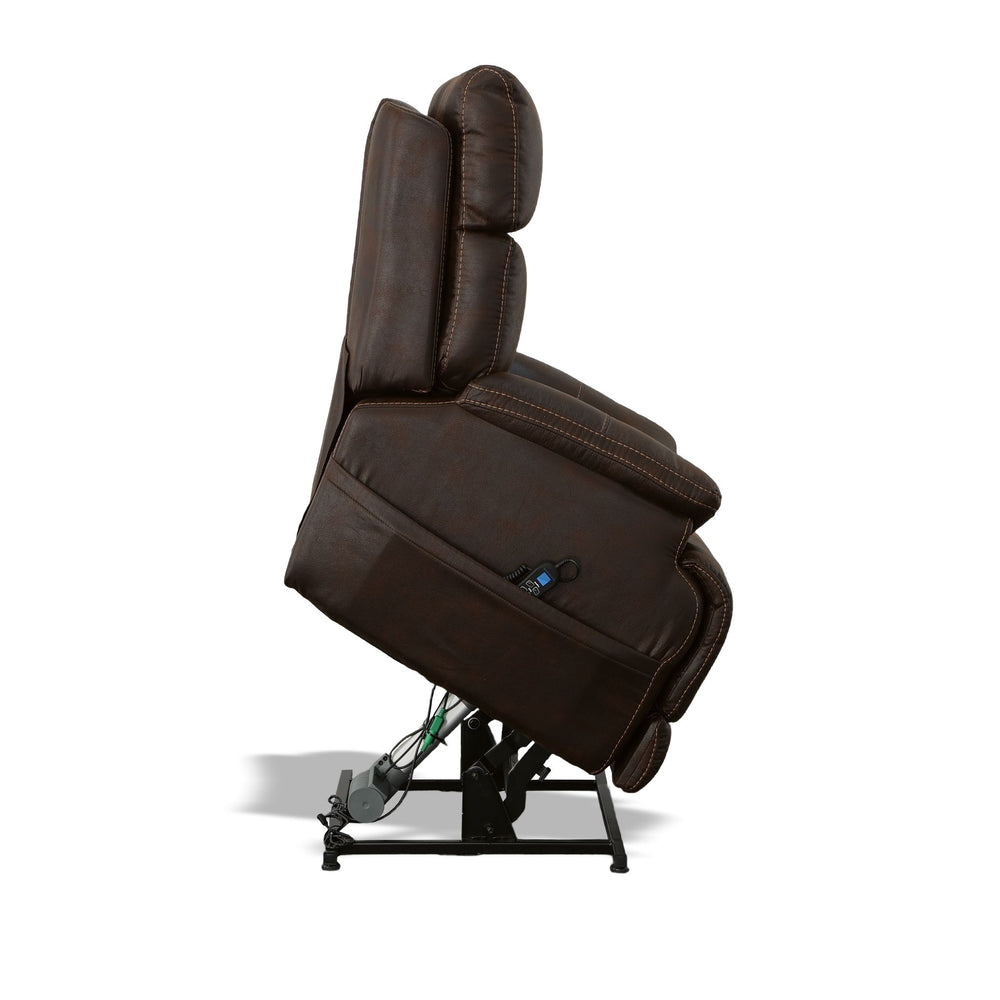 Clive Fabric Power Lift Recliner with Power Headrest & Lumbar in Clove