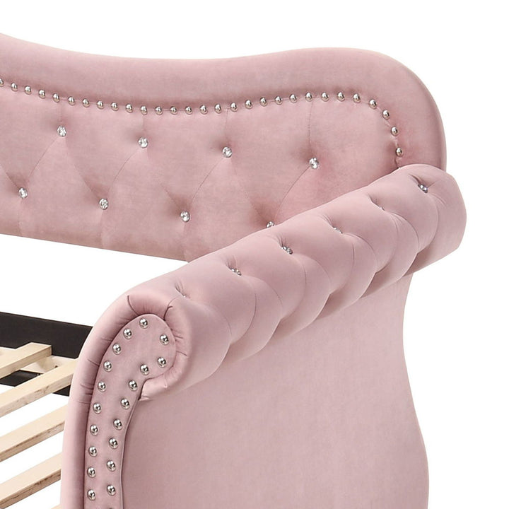 Adkins - Twin Daybed With Trundle - Pink Velvet