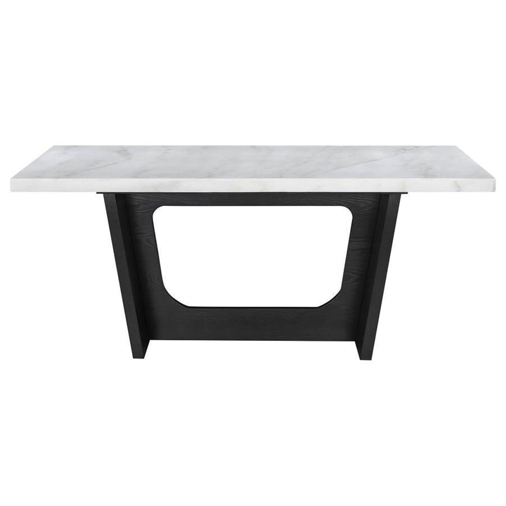 Sherry - 5 Piece Rectangular Marble Top Dining Table Set - Gray