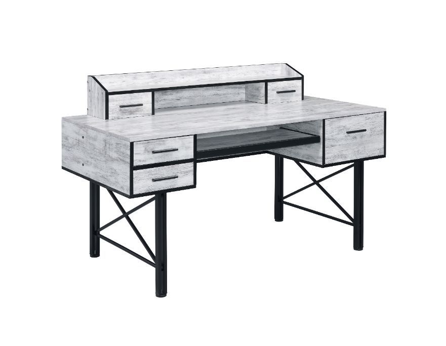 ACME Furniture Safea Computer Desk Antique White & Black